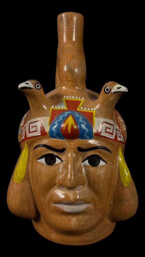 Peruvian Style Double-Spout Effigy Vessel (1 of 2)