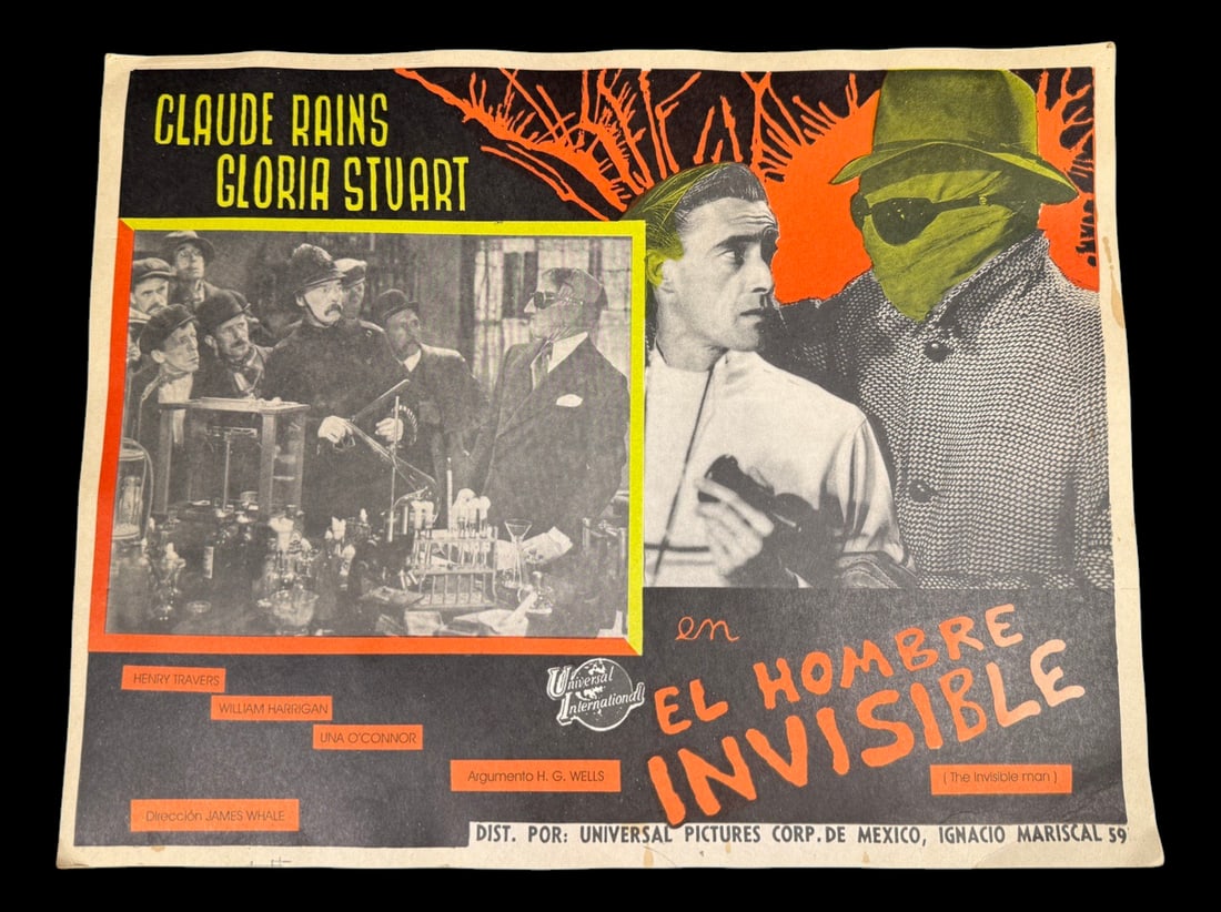Universal The Invisible Man Mexican Lobby Card (1 of 1)