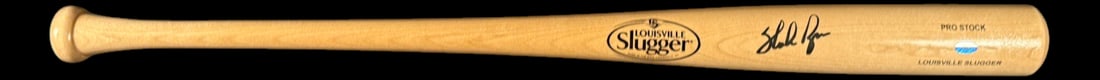 Nolan Ryan Signed Louisville Slugger Bat: Louisville Slugger Pro Stock baseball bat signed by Hall of Fame pitcher Nolan Ryan.