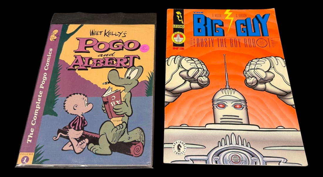 Walt Kelly's Pogo + Frank Miller's Big Guy and: Full title: Walt Kelly's Pogo + Frank Miller's Big Guy and Rusty the Boy Robot Two-piece comic lot featuring Walt Kelly's Pogo and Albert: The Complete Pogo Comics, Volume 1 and Frank Miller and Geof
