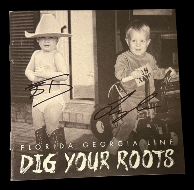 Florida Georgia Line Signed CD Front Insert: Full title: Florida Georgia Line Signed CD Front Insert Booklet Signed front insert from "Dig Your Roots" and the band Florida Georgia Line.