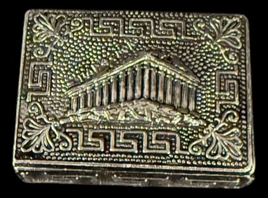 Greek Temple Metal Match Safe (1 of 3)