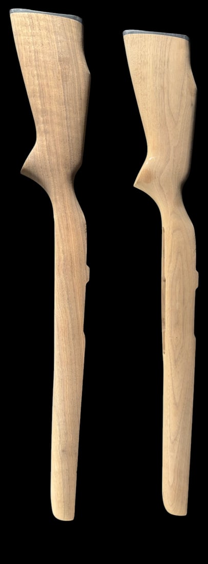 Pair of Wooden Rifle Stocks: Pair of unfinished wooden rifle stocks.