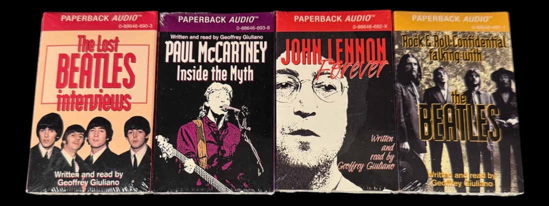Beatles Audio Book Cassette Collection (4): Collection of spoken-word Beatles and solo Beatles audio cassette books featuring interviews, biographies, and commentary.