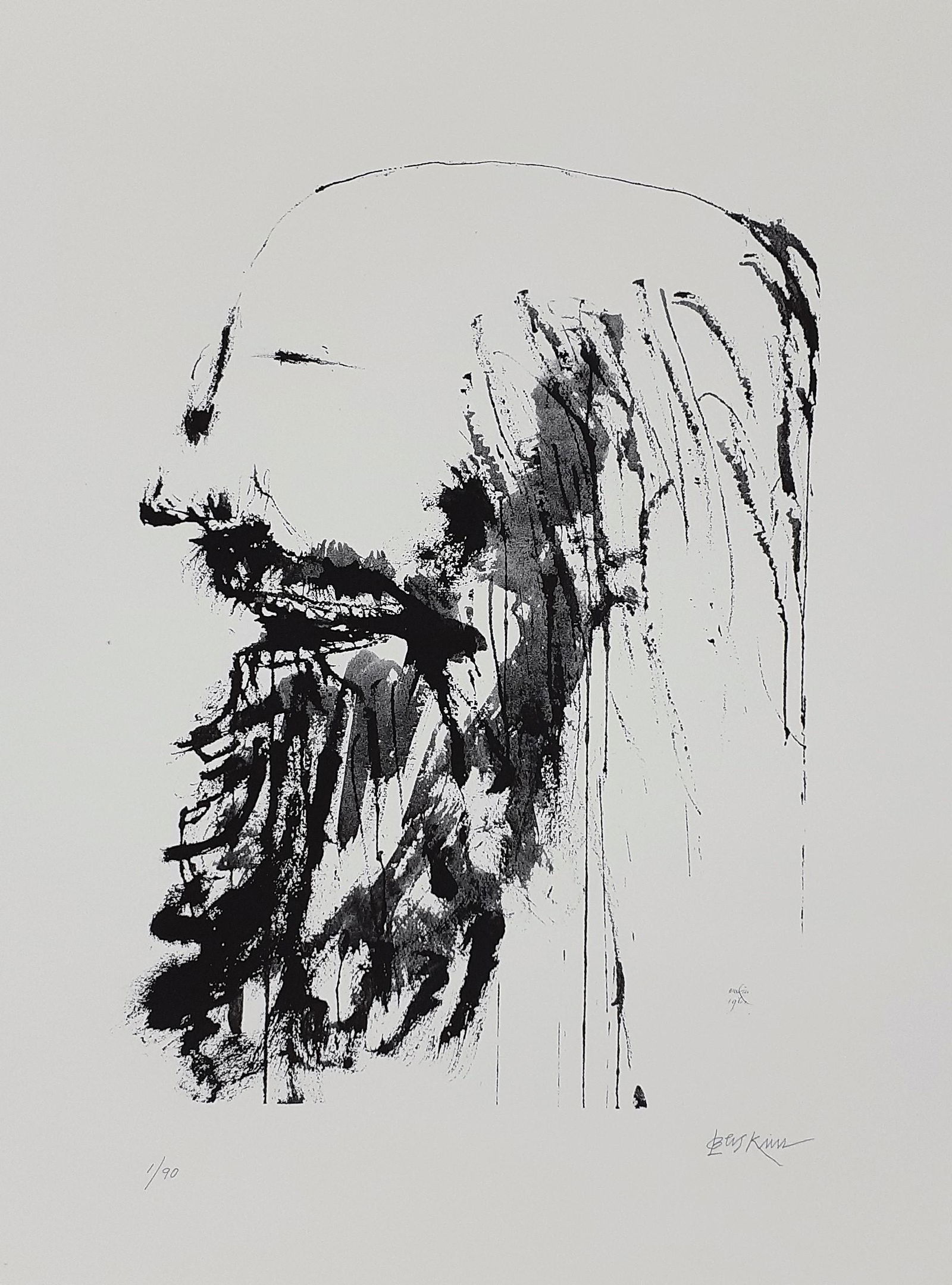 Leonard Baskin - Captain Ahab - signed: Leonard Baskin (American 1922 - 2000) Technique: Lithography Backing: Fabriano paper (Italy) Tribute to Moby Dick. With watermark that guarantees the maximum quality of impression. Year/Period: 1961 H