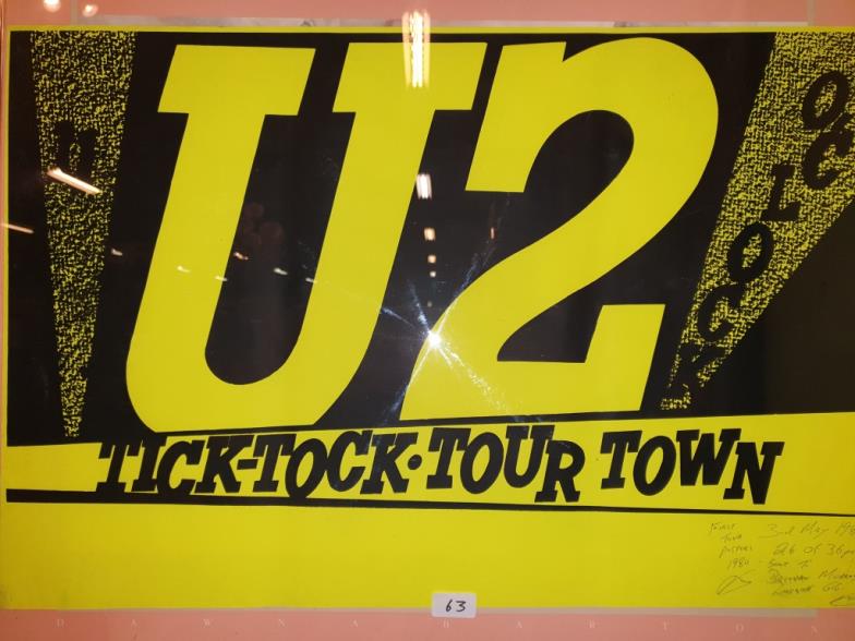 The Band U2 "Tick Tock Tour Town" First Tour Poster (1 of 1)