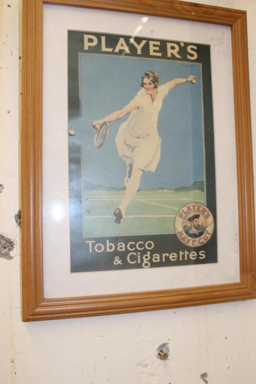 Players Cigarettes "Tennis" Advertising Sign in Frame (1 of 1)