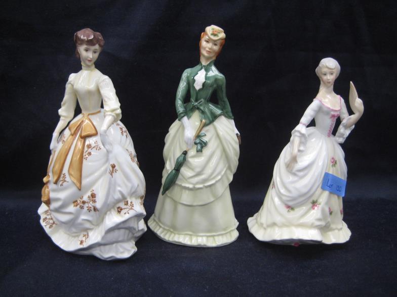 3 Royal Worcester Bone China Figures of Young Ladies: 3 Royal Worcester Bone China Figures of Young Ladies (19cm Tall)