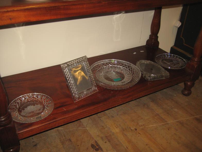 Collection of Cut Glass including 2 Picture Frames,: Collection of Cut Glass including 2 Picture Frames, Roscrea Castle Plate, Cashel Plate and 2 G.A.A. Plates