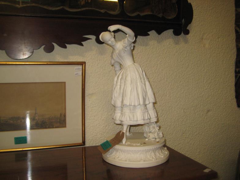 Alcock Parian Figure of a Dancer on a Circular Plinth (1 of 1)