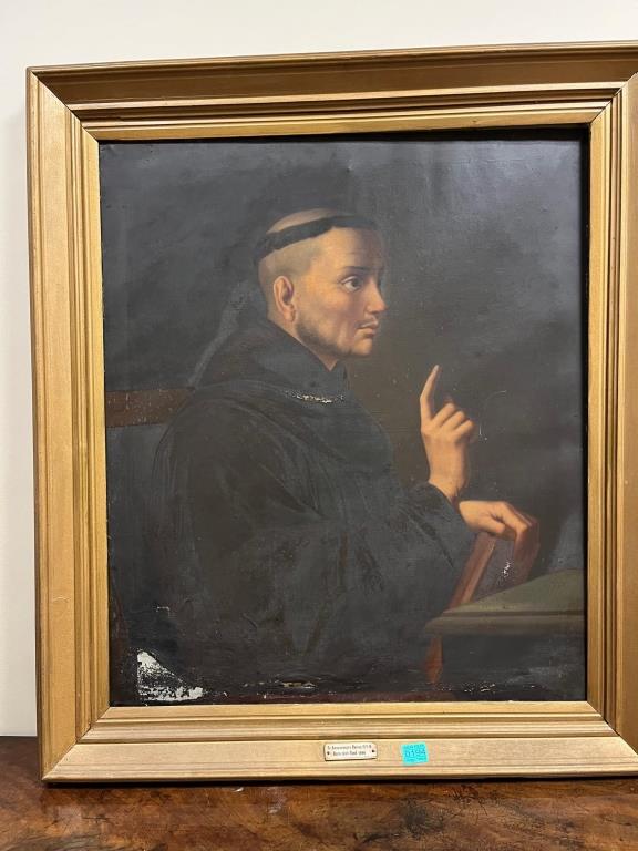 Oil on Canvas in Gilt Frame  "Fr. Bonaventure Baron" o.f.m Born 1610 Died 1696 (90 cm W x 104 cm H) (1 of 4)