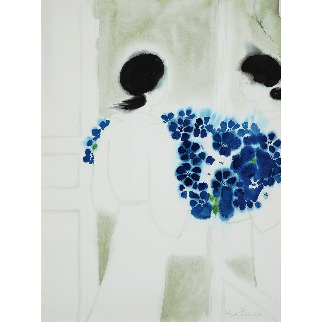 ƒ ANDRÉ BRASILIER (NÉ EN 1929): ƒ ANDRÉ BRASILIER (NÉ EN 1929) REFLETS DANS LA GLACE, 1976 Aquarelle et crayon sur papier Signé en bas à droite Watercolour and pencil on paper?; signed lower right 73 x 54 CM - 28 3/4 x 21 1/4 i