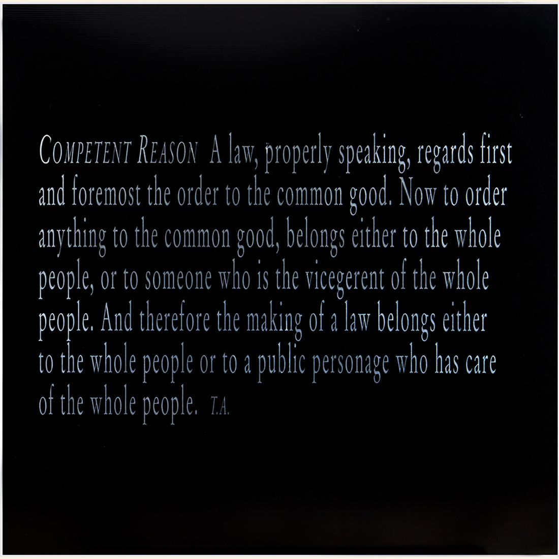 JOSEPH KOSUTH (né en 1945) LEX AND LIGARE (IVC),: JOSEPH KOSUTH (né en 1945) LEX AND LIGARE (IVC), 2002 Sérigraphie sur verre Silkscreen on glass 70 x 70 cm - 27 1/2 x 27 1/2 in. Un certificat de l’artiste sera remis à l’ac