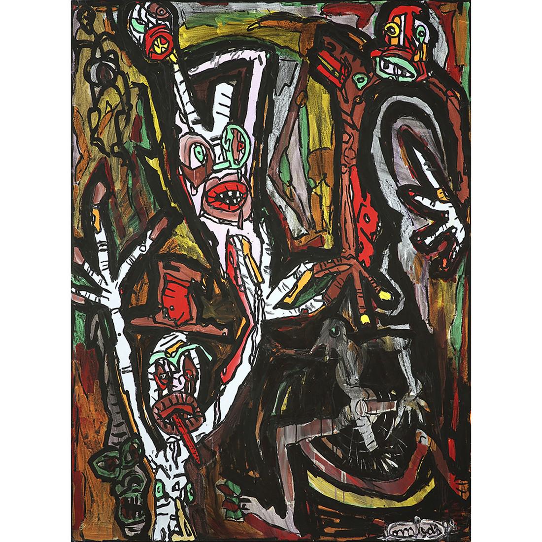 ROBERT COMBAS (né en 1957) SANS TITRE, 1988: ROBERT COMBAS (né en 1957) SANS TITRE, 1988 Acrylique sur toile Signé et daté 88 en bas à droite Acrylic on canvas; signed and dated 88 lower right 130 x 97 cm - 51 1/8 x 38 1/4 in