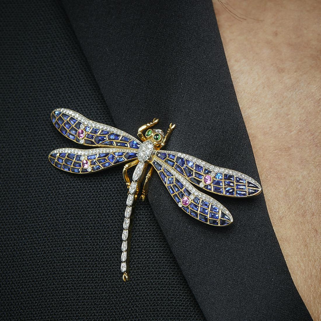 ƒƒ An Art Nouveau style emerald, ruby, sapphire, (1 of 3)