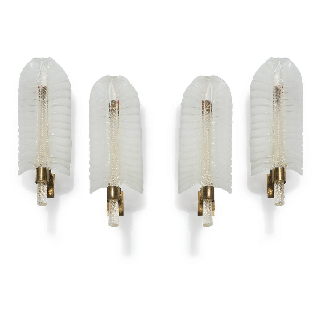 MURANO Suite de quatre appliques, platine en laiton (1 of 4)