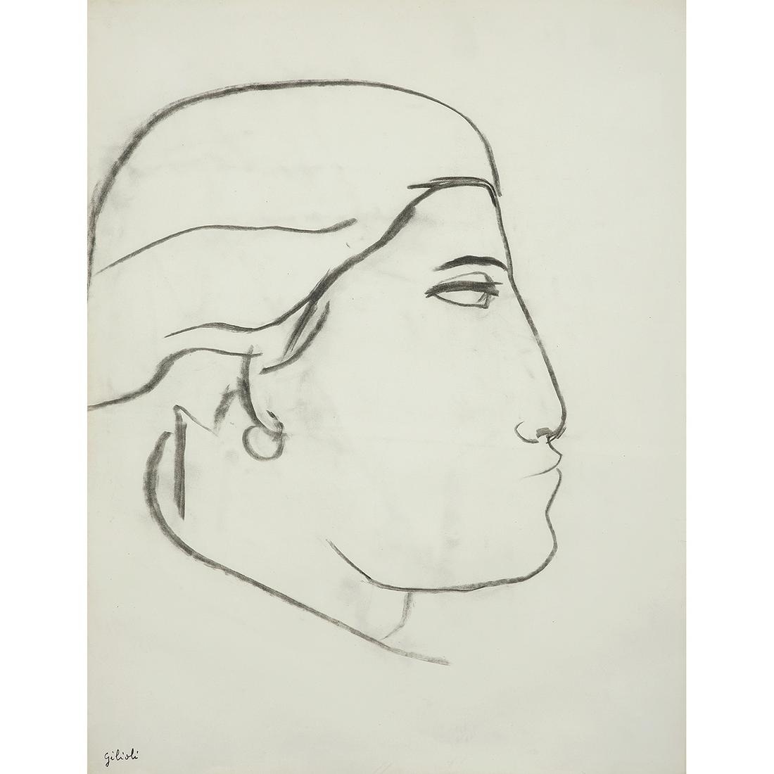 ÉMILE GILIOLI (1911-1977) PORTRAIT DE BABET Fusain sur (1 of 1)