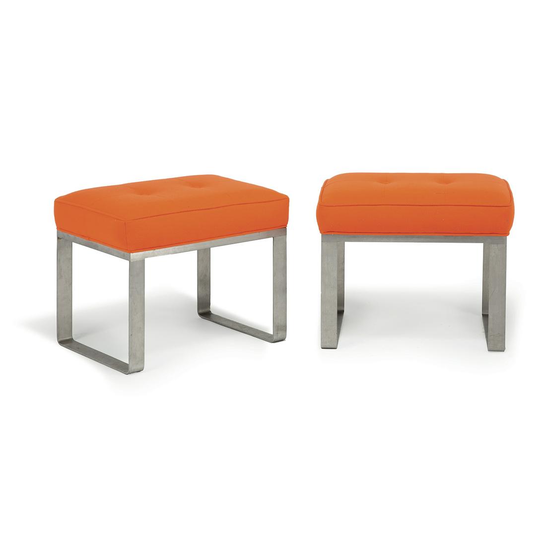 MILO BAUGHMAN (1923-2003) Paire de tabourets à (1 of 1)