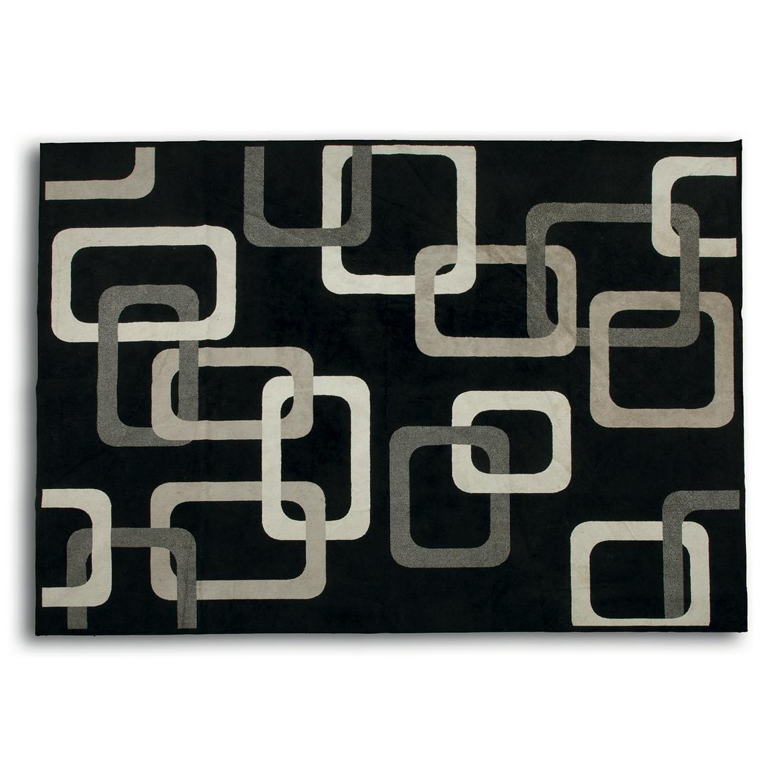 ANNÉES 70 Tapis mécanique à décor géométrique gris et (1 of 1)