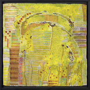 HUGUETTE CALAND (1931-2019) Me, 2010 Technique mixte: HUGUETTE CALAND (1931-2019) Me, 2010 Technique mixte sur toile Signée, titrée et datée au dos Mixed media on canvas; signed, titled and dated on the reverse 25,5 x 26 cm - 10 x 10 1/4 i
