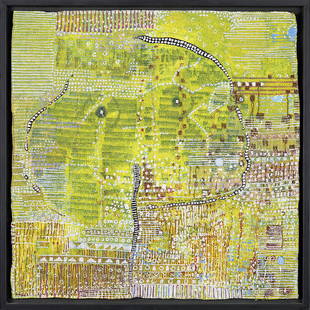 HUGUETTE CALAND (1931-2019) You, 2010 Technique mixte: HUGUETTE CALAND (1931-2019) You, 2010 Technique mixte sur toile Signée et datée au dos Mixed media on canvas; signed and dated on the reverse 26 x 26 cm - 10 1/4 x 10 1/4 in. PROVENANCE Gale