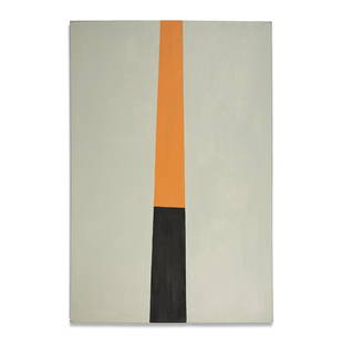 ƒ KOEN VAN DEN BROEK (né en 1973) Orange &: ƒ KOEN VAN DEN BROEK (né en 1973) Orange & Black Border XI, 2011 Huile sur toile Signée, titrée et datée au dos Oil on canvas; signed, titled and dated on the reverse 240 x 16
