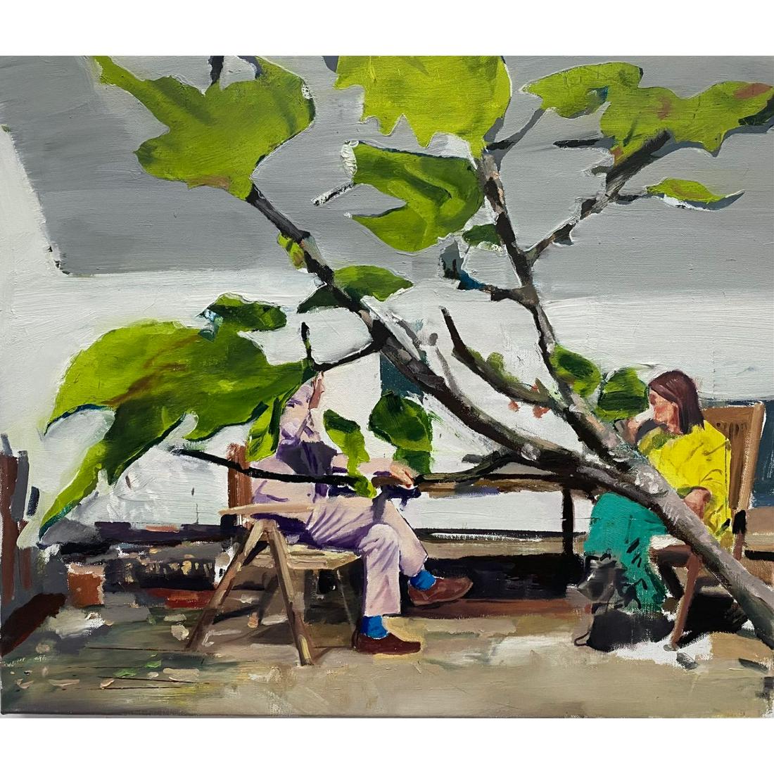 Marius BERCEA (né en 1979): Marius BERCEA (né en 1979) Untitled (Un Printemps Bizzare), 2022 Huile sur toile Signée, titrée et datée au dos Oil on canvas; signed, titled and dated on the reverse 60 x 70 cm -