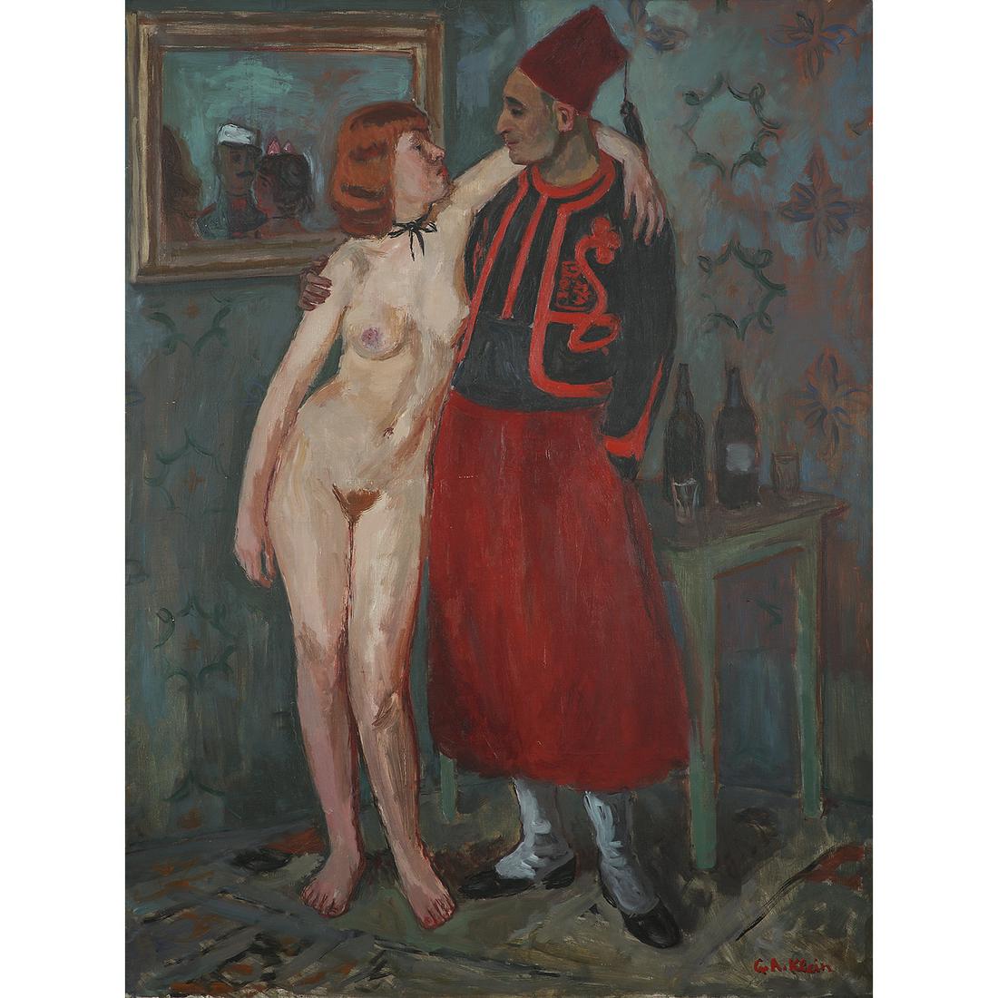 GEORGES-ANDRÉ KLEIN (1901-1992): GEORGES-ANDRÉ KLEIN (1901-1992) SERGINE ET FRANCOLIN, 1938 Huile sur toile Signée en bas à droite Oil on canvas; signed lower right 130 X 97 CM - 51 1/8 X 51 1/4 IN. PROVENANCE Collecti