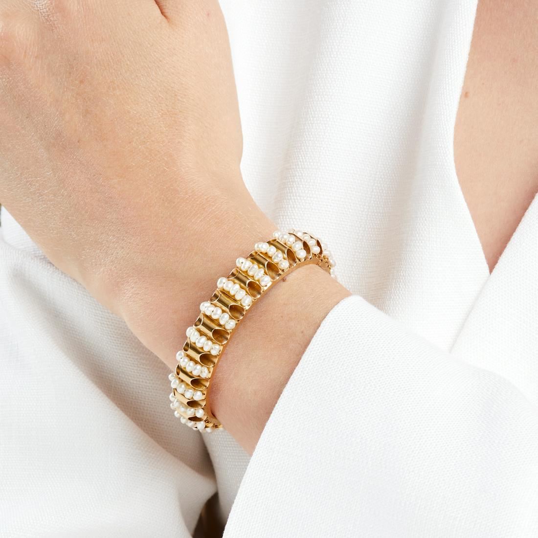 BRACELET RIGIDE PERLES FINES (1 of 1)
