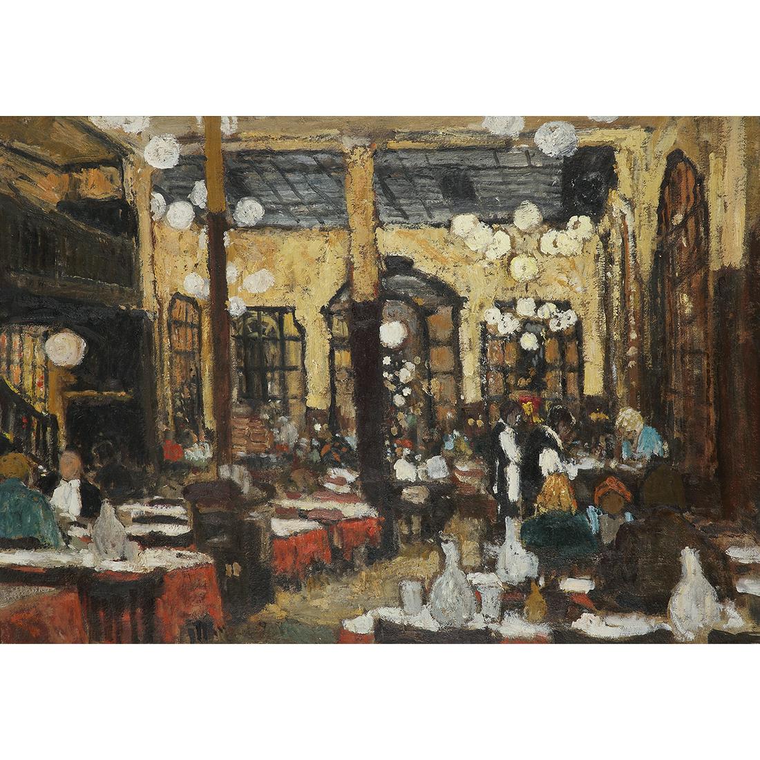 MARKO STUPAR (né en 1936): MARKO STUPAR (né en 1936) BRASSERIE Huile sur toile Signée en bas au milieu Oil on canvas; signed lower middle 46 X 65 CM - 18 1/8 X 25 5/8 IN. PROVENANCE Collection particulière, Franc