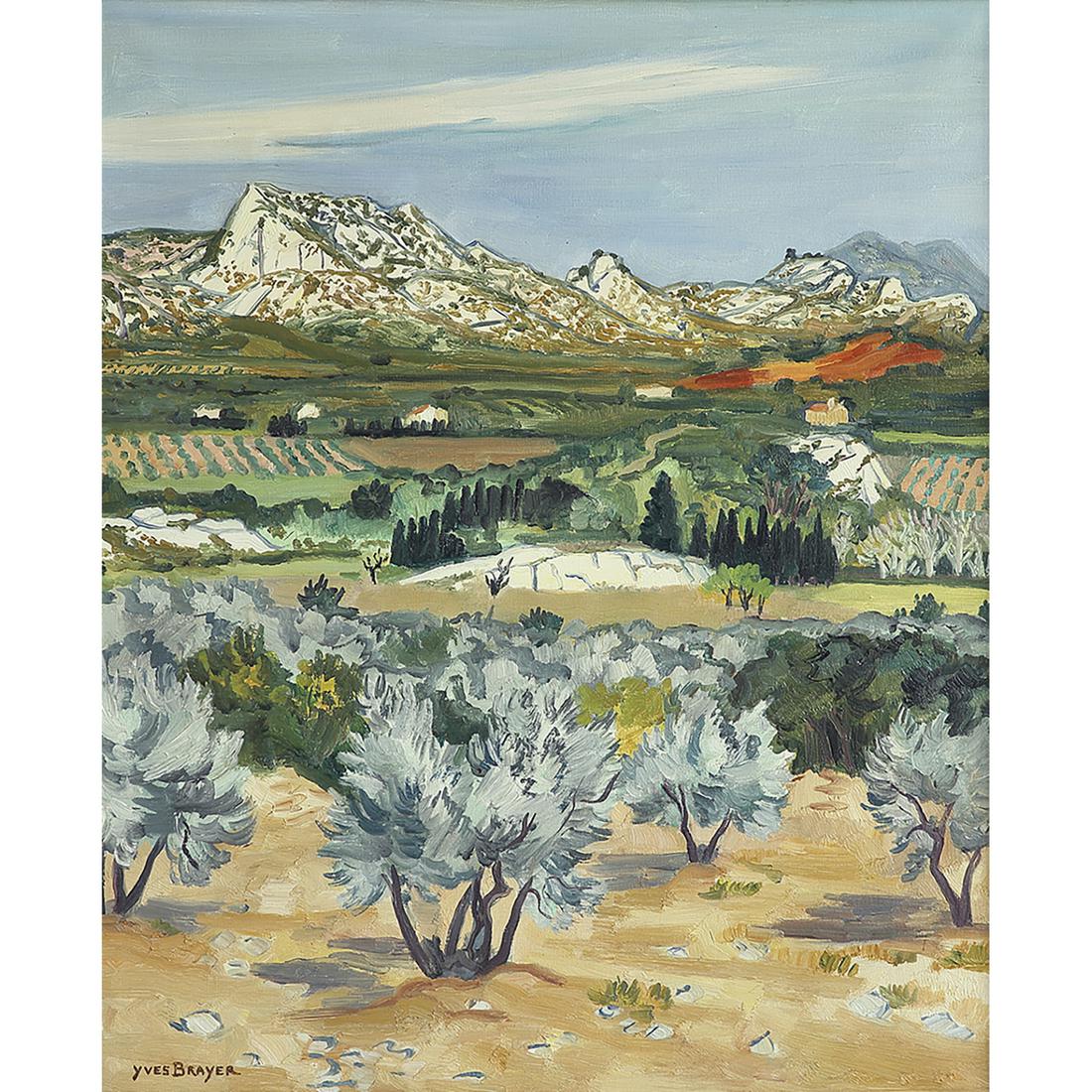 YVES BRAYER (1907-1990): YVES BRAYER (1907-1990) OLIVIERS DANS LES ALPILLES, 1973 Huile sur toile Signée en bas à gauche Titrée au dos Oil on canvas; signed lower left; titled on the reserve 65 X 54 CM - 25 5/8