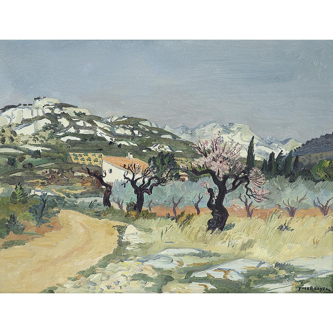 YVES BRAYER (1907-1990): YVES BRAYER (1907-1990) PRINTEMPS DANS LES ALPILLES, 1972 Huile sur toile Signée en bas à droite Titrée au dos Oil on canvas; signed lower right; titled on the reverse 49 X 65 CM - 19 1