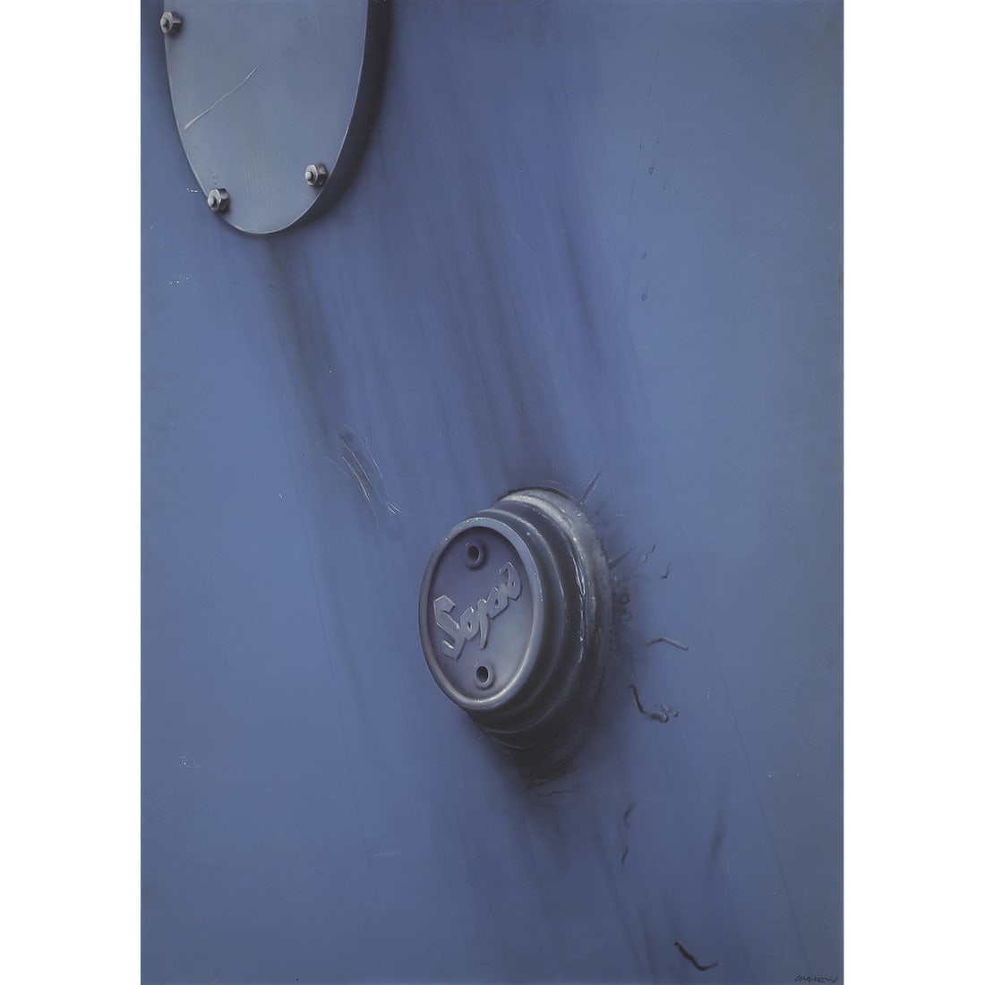 PETER KLASEN (né en 1935): PETER KLASEN (né en 1935) Rouleau compresseur, 1981 Acrylique sur carton Signé en bas à droite Acrylic on cardboard; signed lower right 105 X 75 CM • 41 3/8 X 29 1/2 IN. PROVENANC