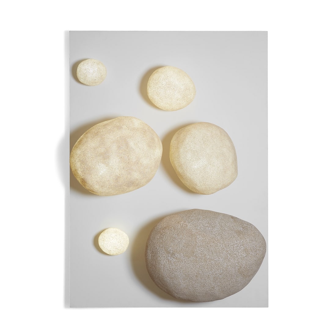 JOHN ARMLEDER (né en 1948): JOHN ARMLEDER (né en 1948) FURNITURE SCULPTUR, 2002 Galets en résine et poudre de marbre, bois peint et système électrique Edition atelier A Resin and marble powder pebbles, painte