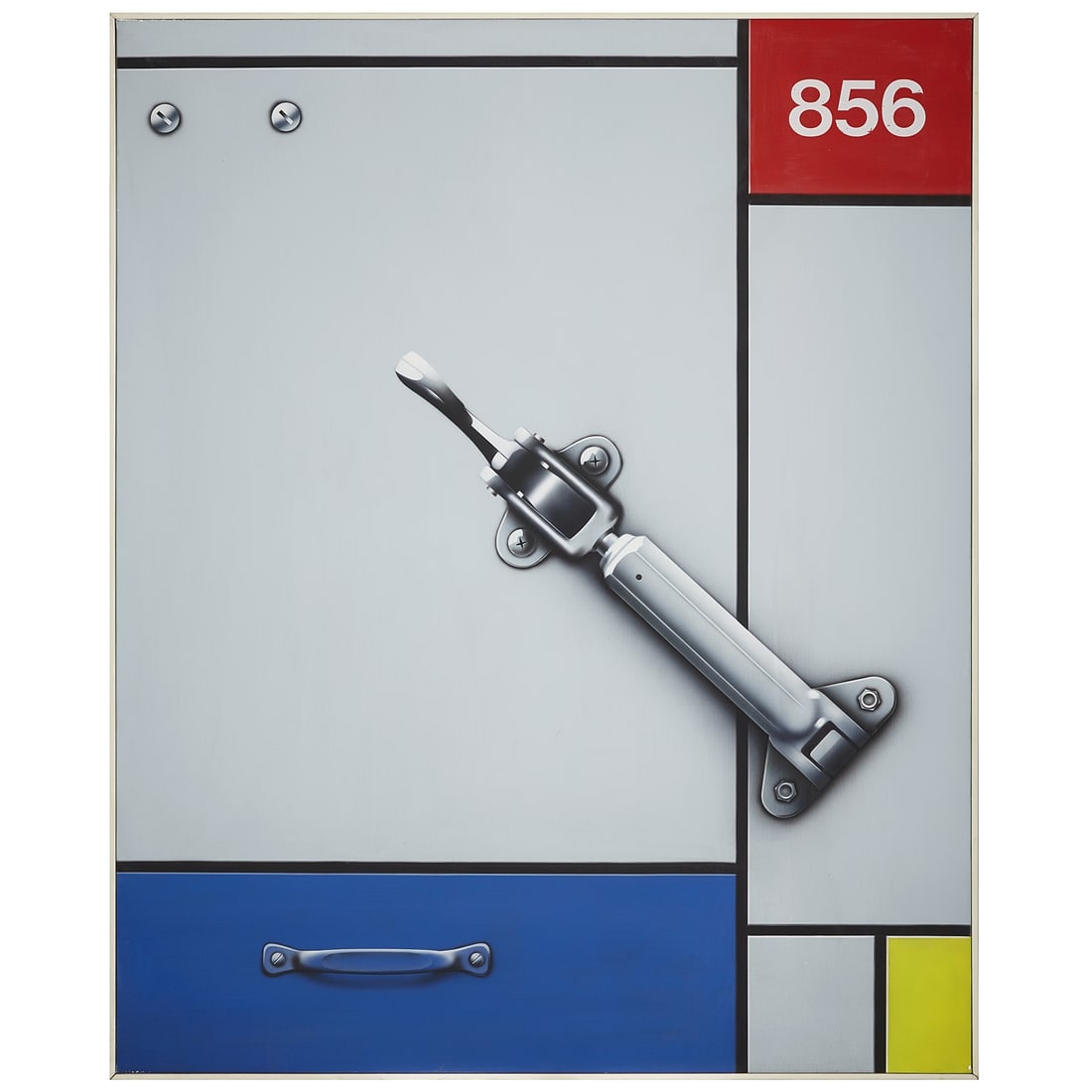 PETER KLASEN (né en 1935): PETER KLASEN (né en 1935) VERROU (HOMMAGE À MONDRIAN), 1976 Acrylique sur toile Signée, titrée et datée au dos Acrylic on canvas; signed, titled and dated on the reverse 100 X