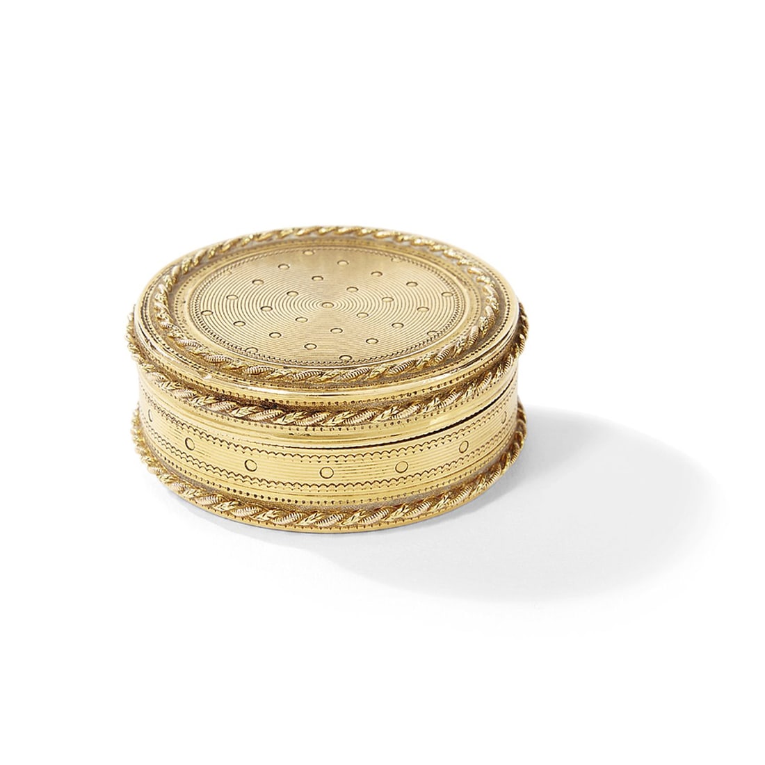 BOÎTE RONDE EN OR 18K (750), MAÎTRE ORFÈVRE PIERRE-CHARLES MANÉ, REÇU EN (1 of 3)