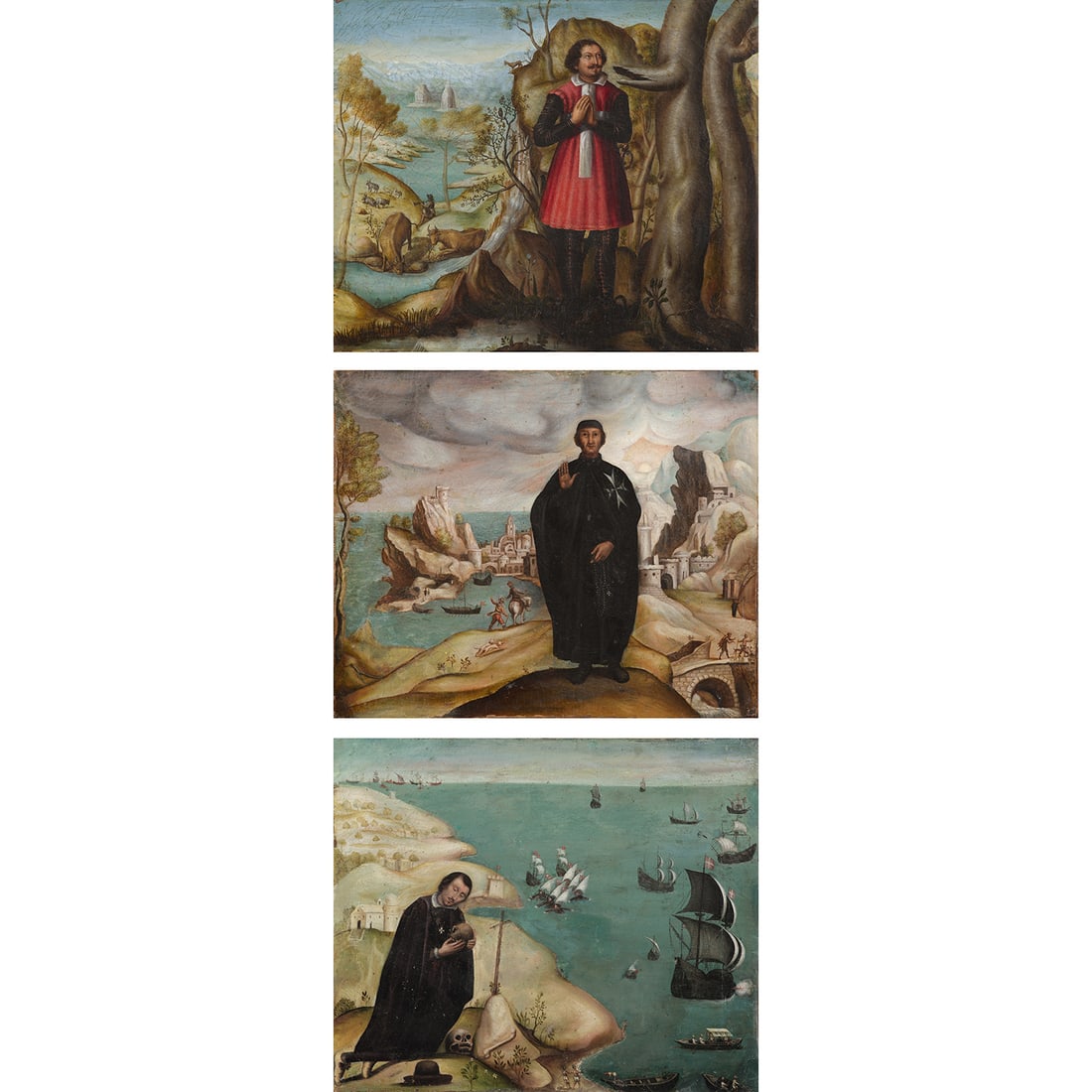 ÉCOLE ESPAGNOLE DU XVIIE SIÈCLE SAINT NICAISE, SAINT HUGUES DE MALTE, BIENHEUREUX GERLAND (1 of 4)