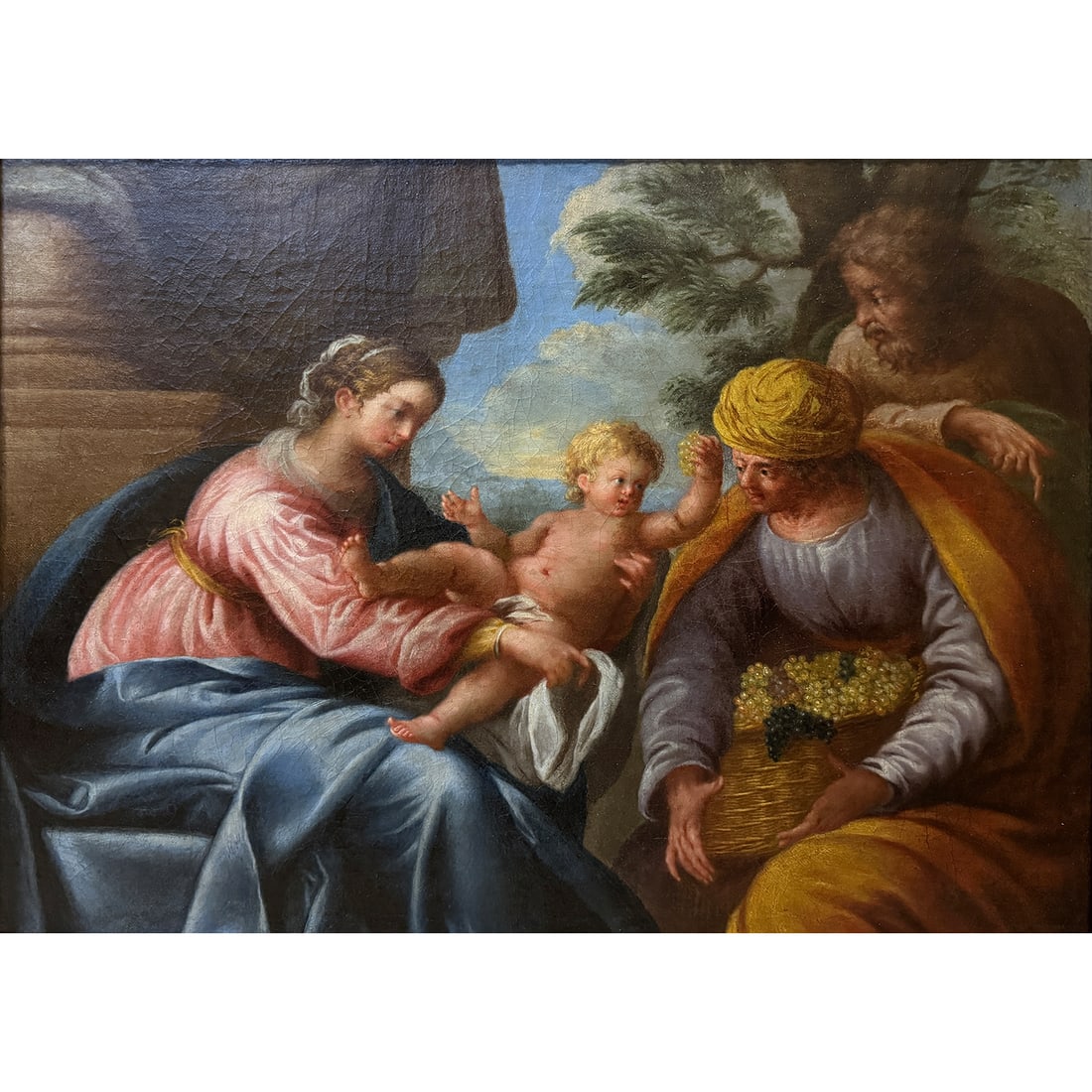 ÉCOLE FRANÇAISE DU XVIIE SIÈCLE, ENTOURAGE DE PIERRE BREBIETTE LA SAINTE FAMILLE AVEC (1 of 1)