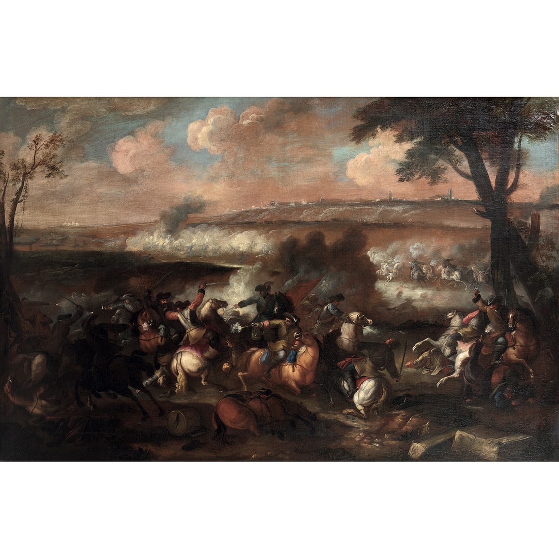 ATTRIBUÉ À ILARIO SPOLVERINI (1657-1734) SCÈNE DE BATAILLE (1 of 2)