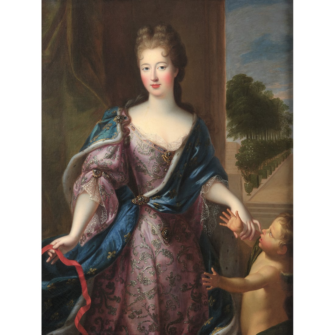 ATTRIBUÉ A PIERRE GOBERT (1662-1744) PORTRAIT DIT DE MADEMOISELLE DE BLOIS EN VENUS NOUANT LES (1 of 2)