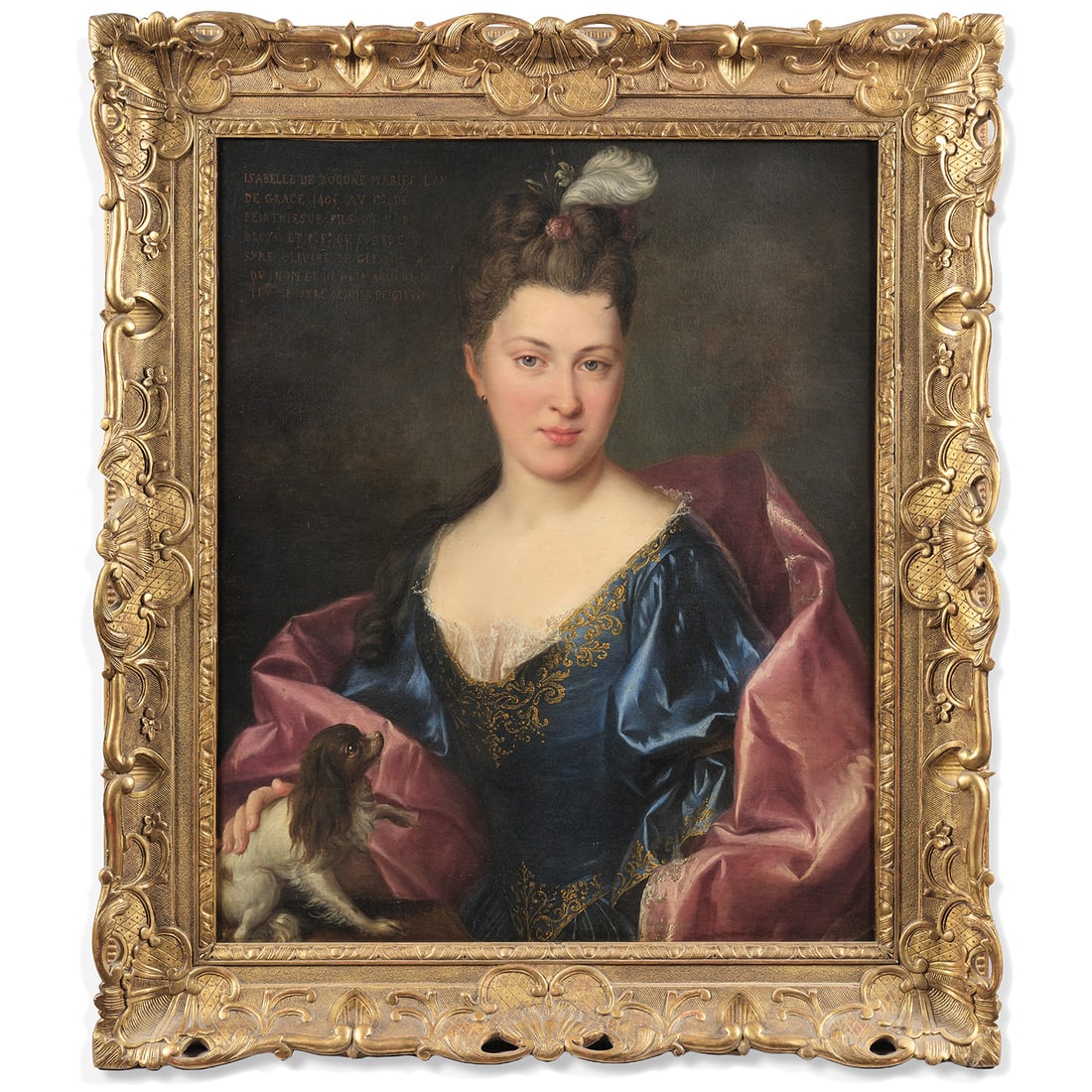 ÉCOLE FRANÇAISE DU XVIIIE SIÈCLE, ATELIER D'ALEXIS SIMON BELLE PORTRAIT DE FEMME AVEC (1 of 1)