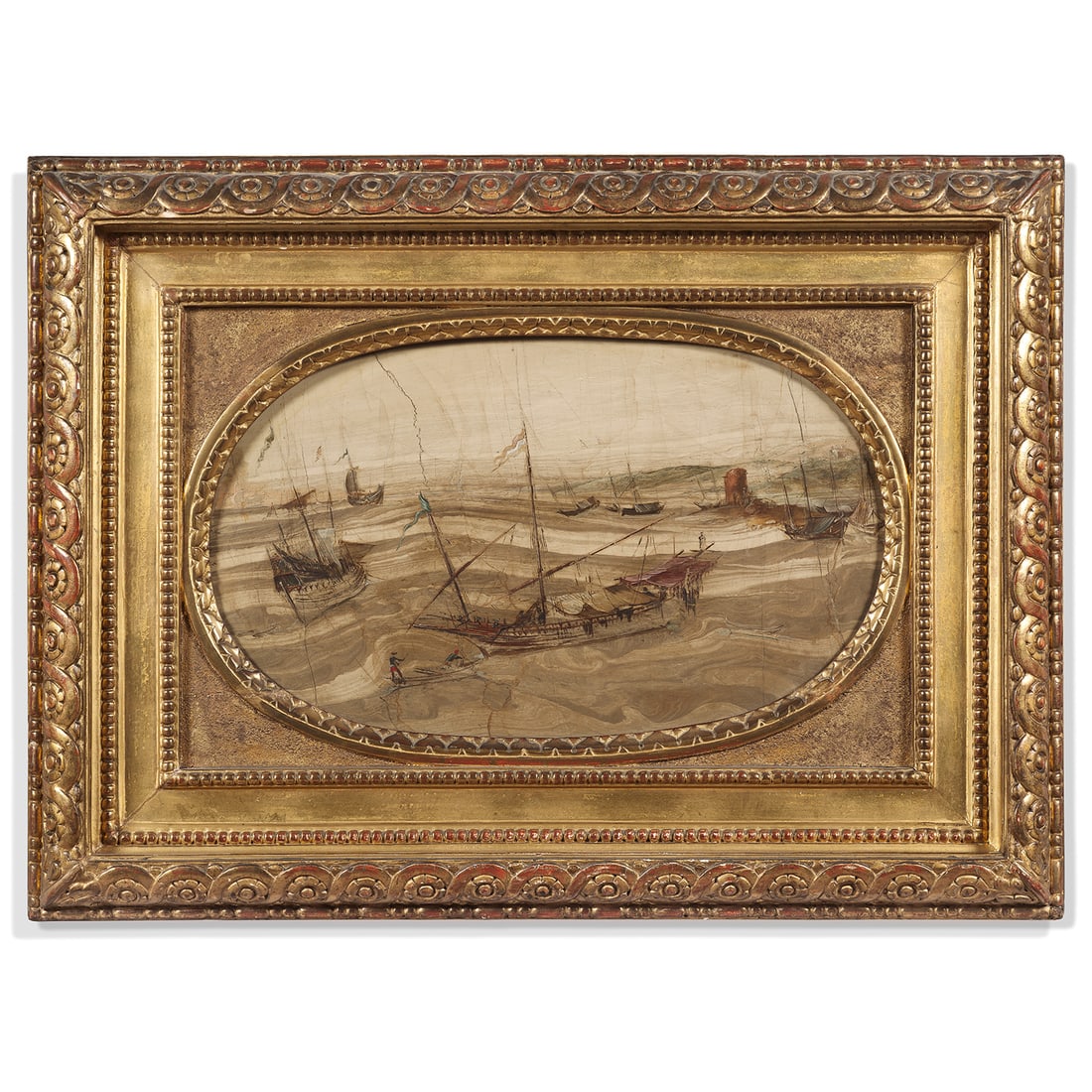 ÉCOLE FLORENTINE DU XVIIE SIÈCLE, ENTOURAGE DE FILIPPO NAPOLETANO VAISSEAUX EN PLEINE MER (1 of 1)