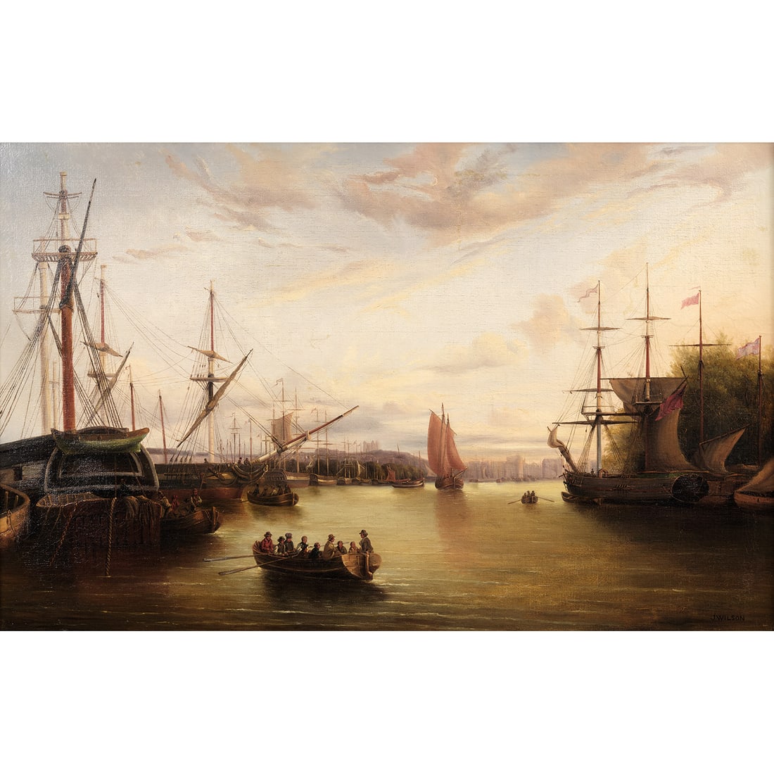 J. WILSON*** (actif au XIXe siècle) PORT ANIMÉ (1 of 1)