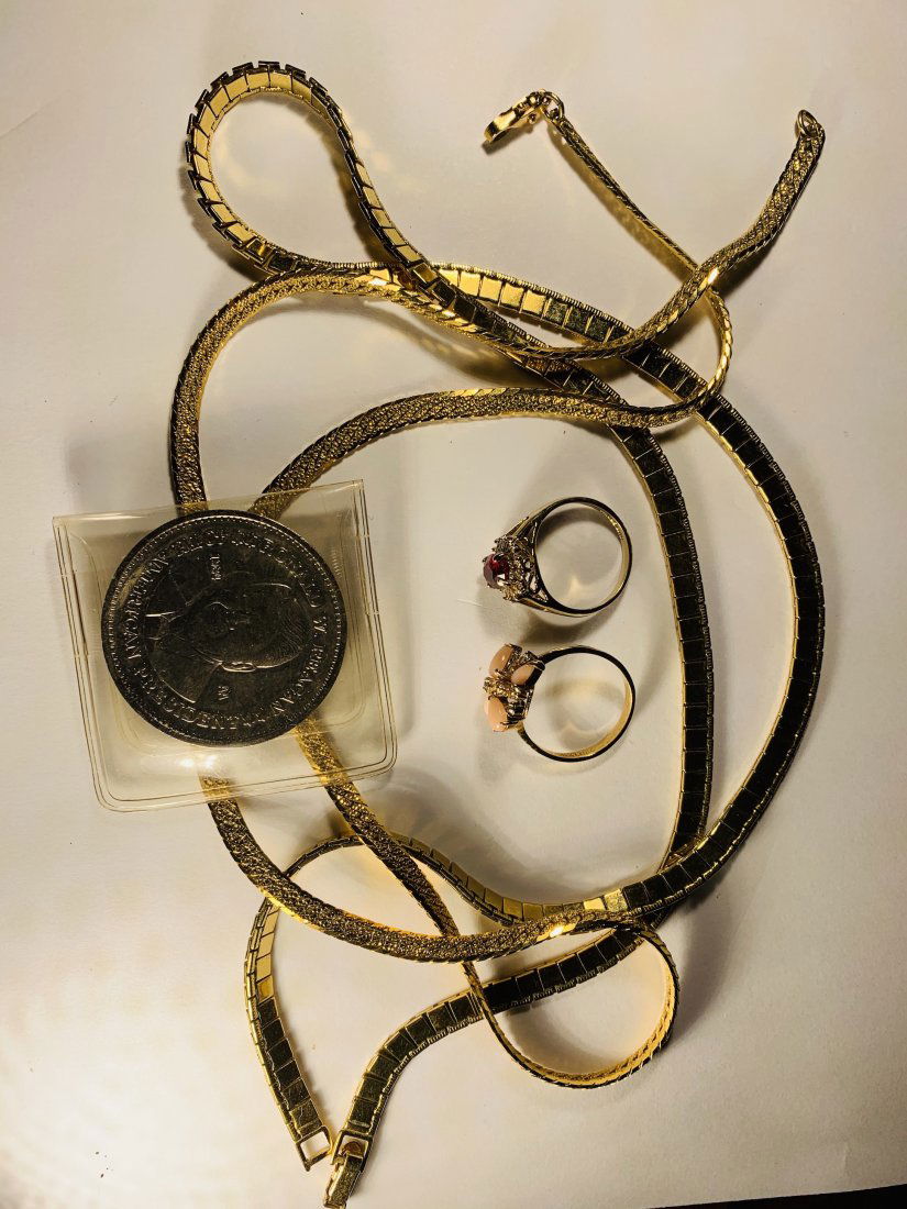 Costume Lot: Mixed Lot of costume including monet and a ronald reagan coin