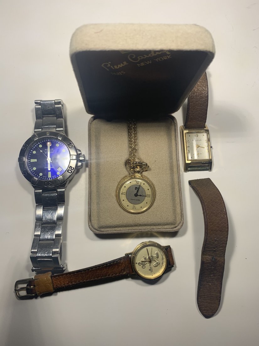 Pocket and WristWatch Lot: Brands include,Bulova Gold filled ladies watch, Swiss army, Disney