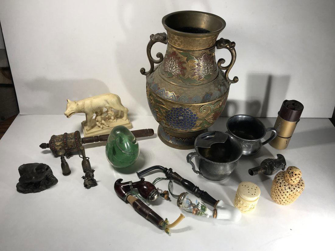 Group lot of mixed items: Fantastic mix of items including very old Asian perfume bottles