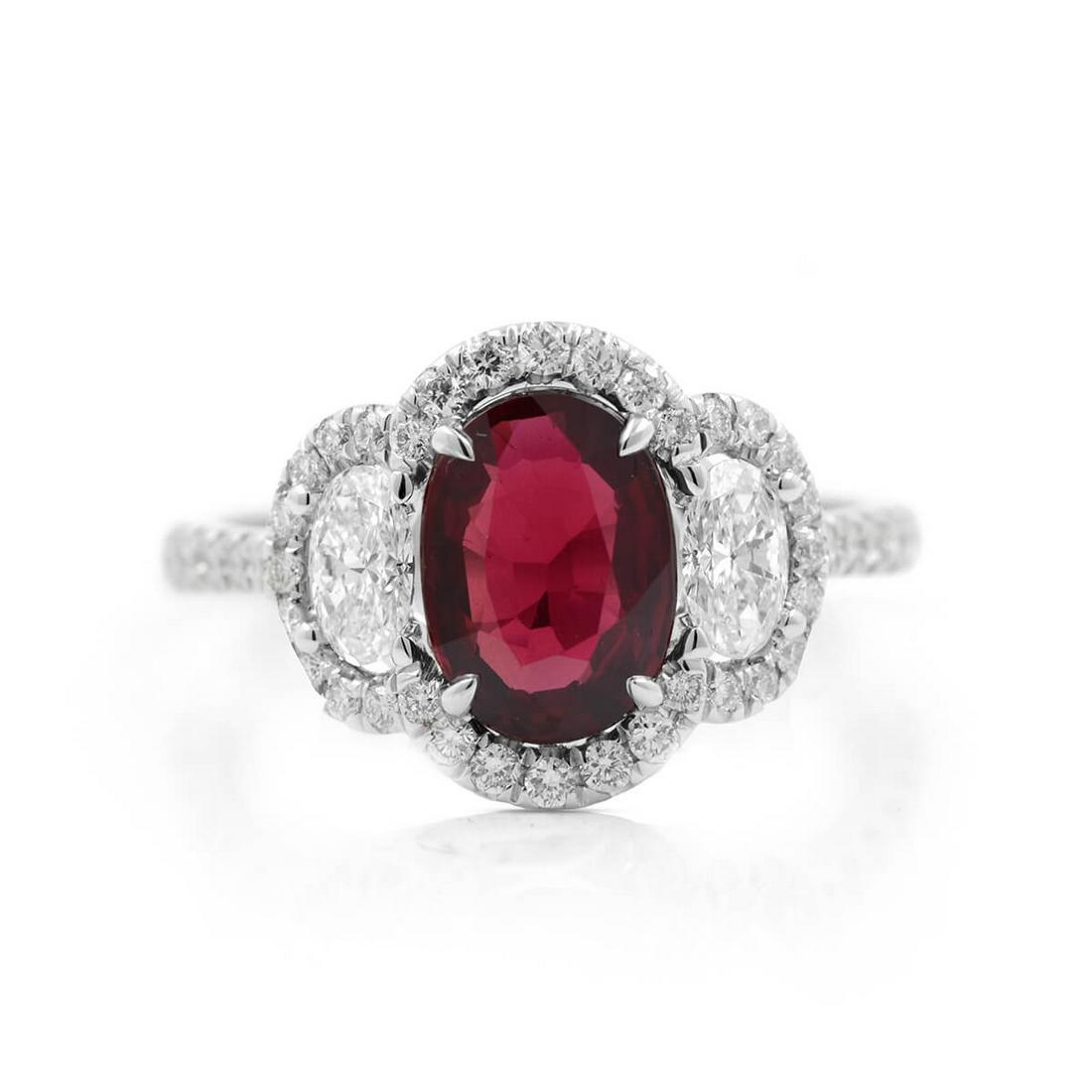 Natural Red Ruby Ring 1.81ct (2.73 TCW) GIA Certified (1 of 6)