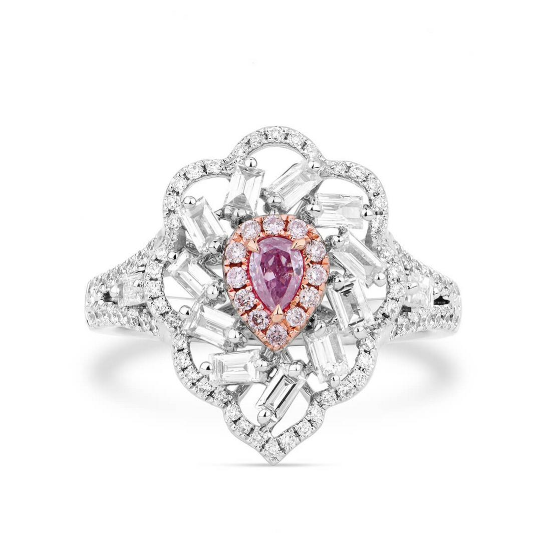 GIA Fancy Pink Purple Diamond Ring 0.14ct (1.05 TCW) (1 of 8)