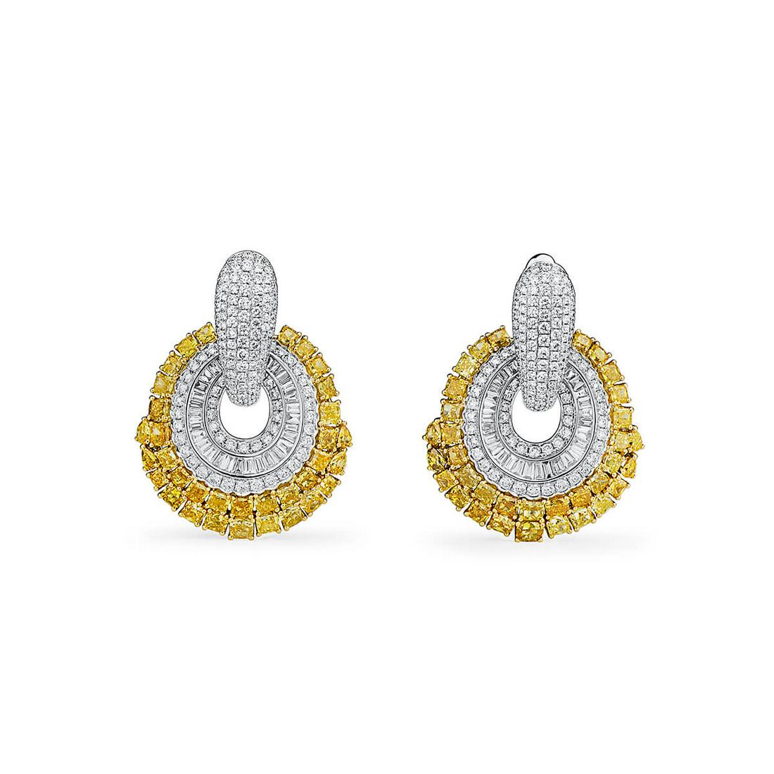 Natural Fancy Orange Yellow Diamond Earrings 8.40ct (1 of 5)