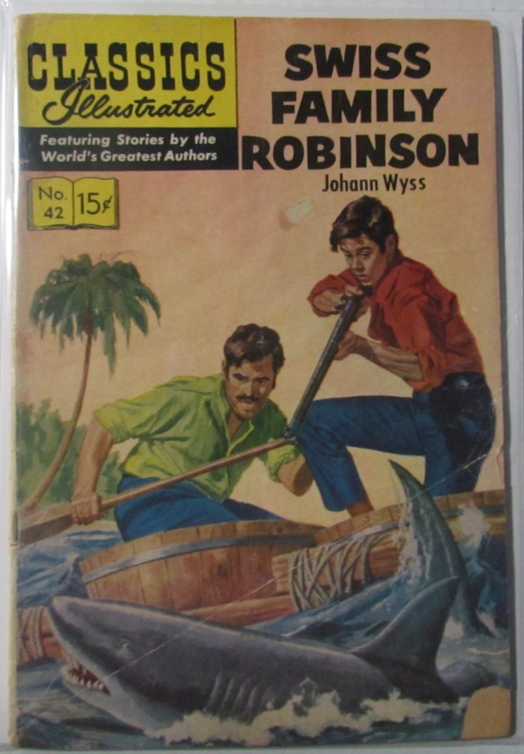 CLASSICS ILLUSTRATED #42 SWISS FAMILY ROBINSON: CLASSICS ILLUSTRATED #42 SWISS FAMILY ROBINSON HRN 169 SILVER-AGE 1969